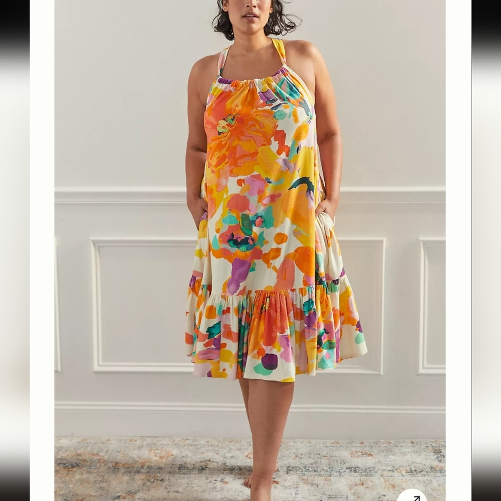 Daily Practice by Anthropologie Frida Cross-Back Midi Dress - Picture 3 of 8